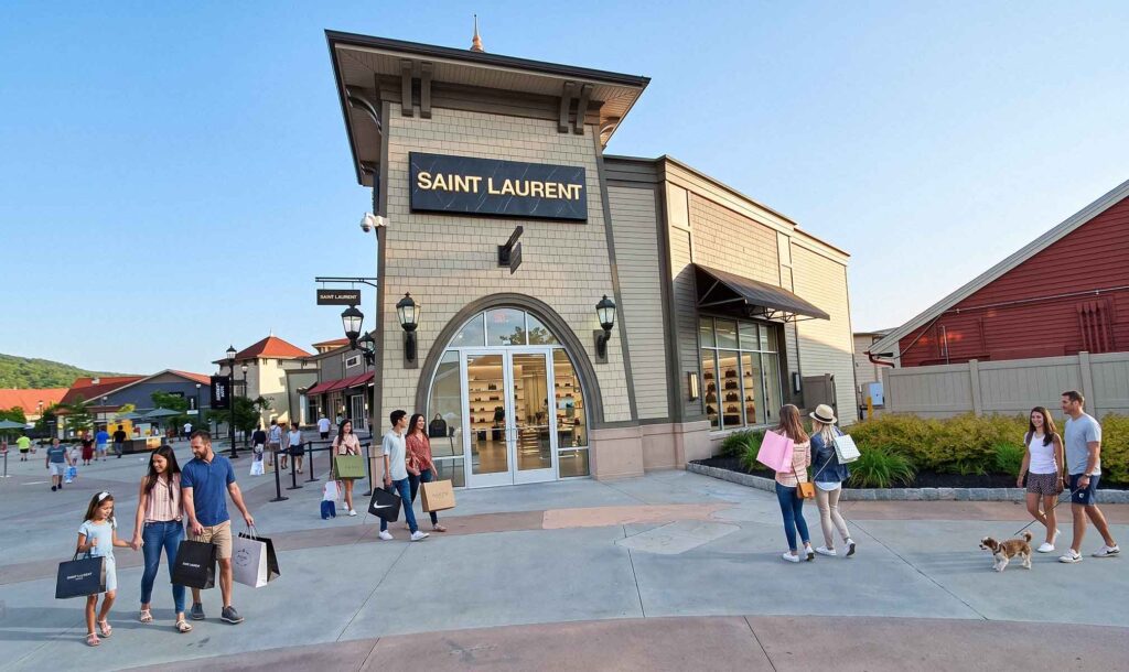 Saint Laurent outlet at Woodbury Common — Parisian luxury with 25-35% savings on leather goods and boots